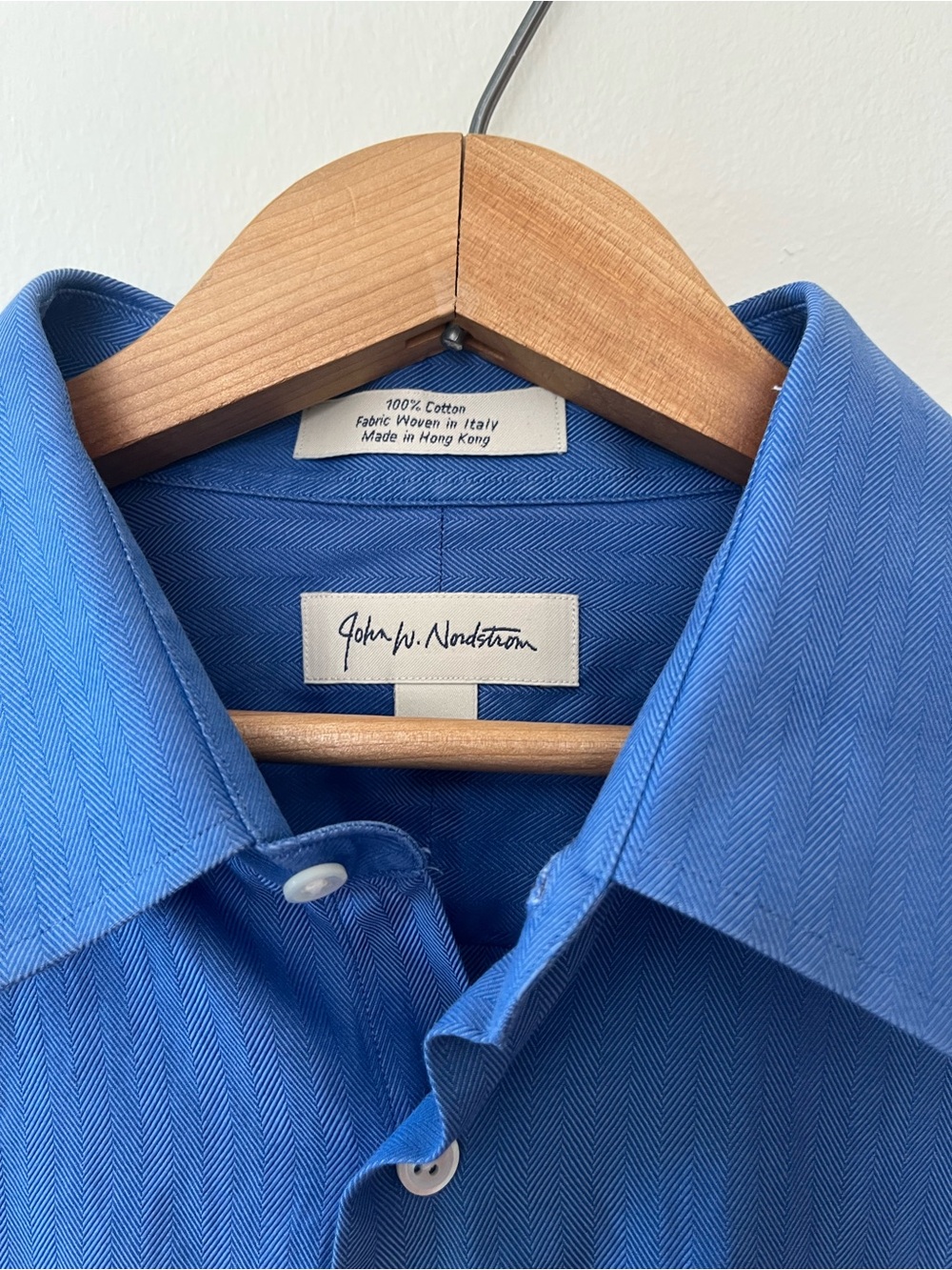 John W. Nordstrom Blue Long-Sleeve Button-Up Shirt